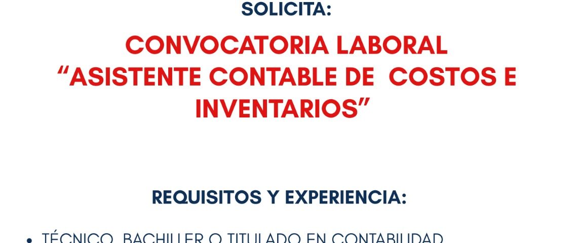 asistentente contable de costos e inventarios